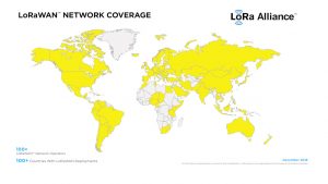 LoRa Alliance LoRaWAN Deployments Map (December 2018)