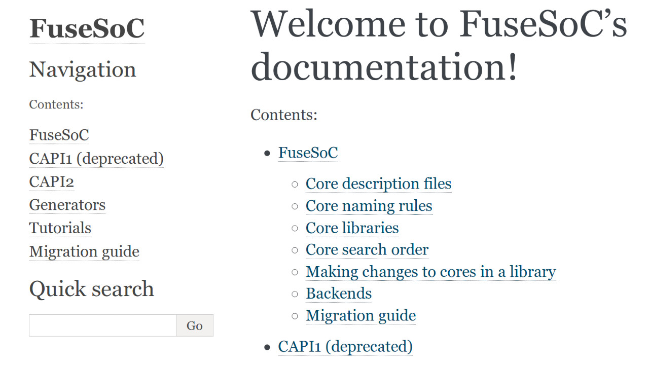 FuseSoC Documentation